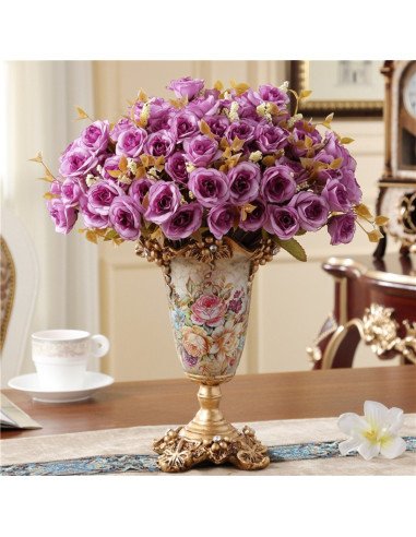 FLOR ARTIFICIAL ROSAL DEL BOSQUE LILA PAQ 12 PIEZAS SHIRLEY