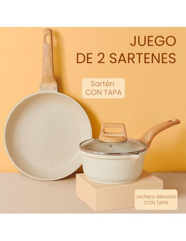 Juego de sartenes con tapa importado al mayoreo en LHESH