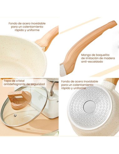 Juego de sartenes con tapa importado al mayoreo en LHESH