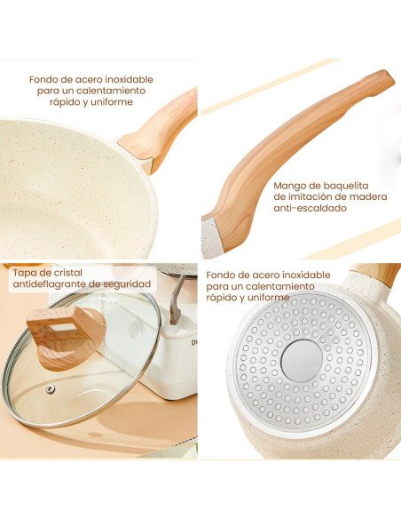 Juego de sartenes con tapa importado al mayoreo en LHESH