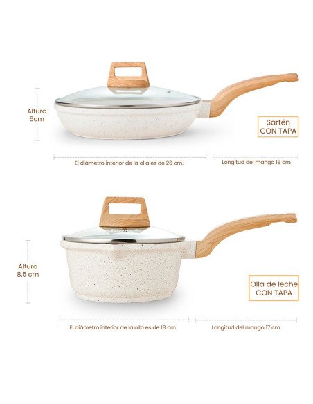 Juego de sartenes con tapa importado al mayoreo en LHESH