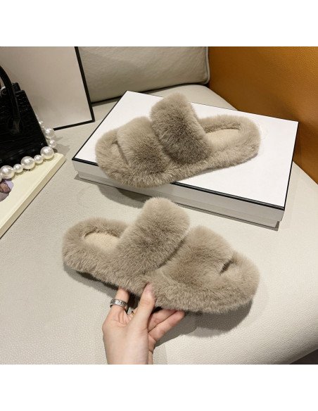 Sandalia tipo Pantufla dama al mayoreo ofrece LHESH - ID 41730-36700 café