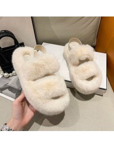 Sandalia tipo Pantufla dama al mayoreo ofrece LHESH - ID 41732-37631 beige