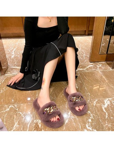 Pantufla dama al mayoreo ofrece LHESH - ID 41735-36704 chocolate