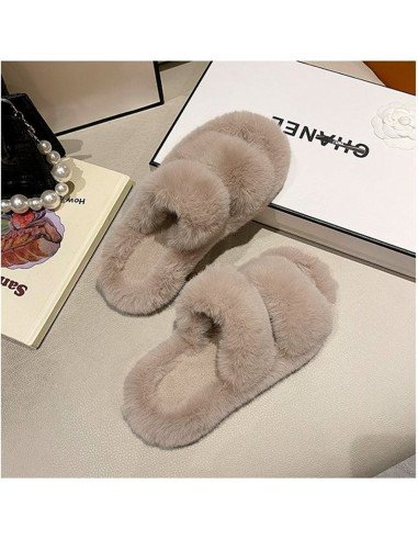 Sandalia tipo Pantufla dama al mayoreo ofrece LHESH - ID 41730-36700 café