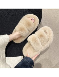 Sandalia tipo Pantufla dama al mayoreo ofrece LHESH - ID 41730-36700 beige