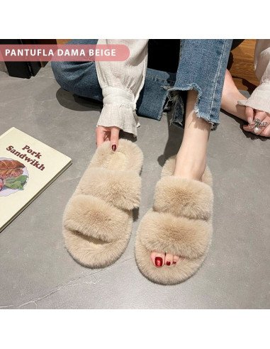 Sandalia tipo Pantufla dama al mayoreo ofrece LHESH - ID 41730-36700 beige