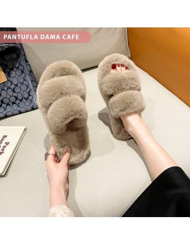 Sandalia tipo Pantufla dama al mayoreo ofrece LHESH - ID 41730-36700 café