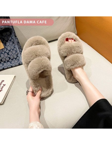 Sandalia tipo Pantufla dama al mayoreo ofrece LHESH - ID 41730-36700 café