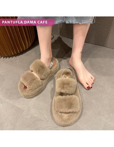 Sandalia tipo Pantufla dama al mayoreo ofrece LHESH - ID 41731-37631 café
