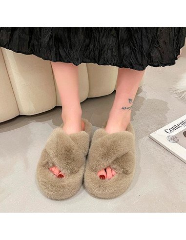 Sandalia tipo Pantufla dama al mayoreo ofrece LHESH - ID 41733-37631 café