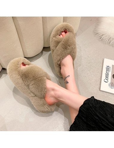 Sandalia tipo Pantufla dama al mayoreo ofrece LHESH - ID 41733-37631 café