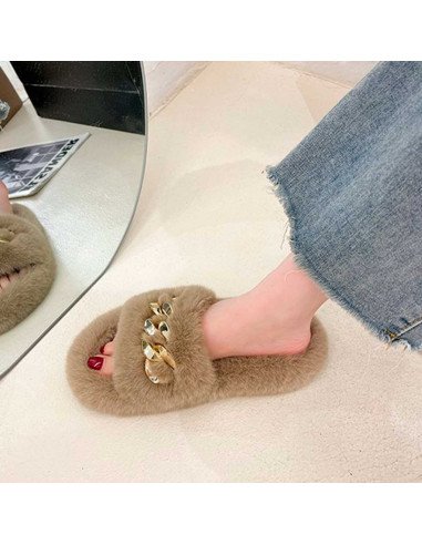 Pantufla dama al mayoreo ofrece LHESH - ID 41736-36704 beige