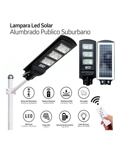 Lampara solar luz LED importada al mayoreo en LHESH