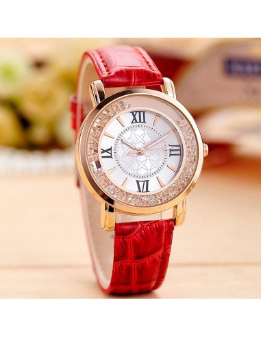 Reloj de cuarzo para dama al mayoreo ofrece LHESH – ID 42926-39139 rojo