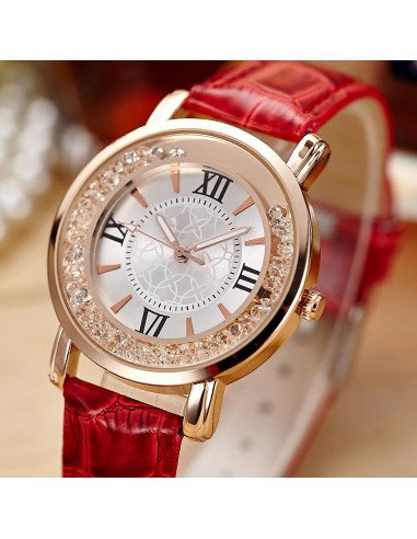 Reloj de cuarzo para dama al mayoreo ofrece LHESH – ID 42926-39139 rojo