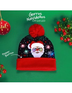 Gorros navideños con luz LED importados al mayoreo en LHESH 2