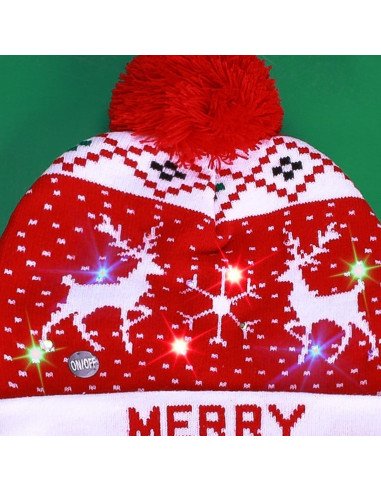 Gorros navideños con luz LED importados al mayoreo en LHESH