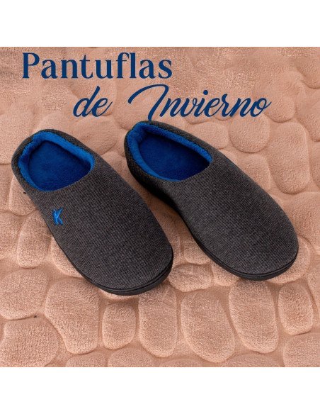 pantufla juvenil al mayoreo ofrece LHESH - ID 40867 gris con azul