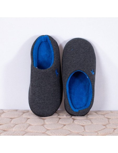 pantufla juvenil al mayoreo ofrece LHESH - ID 40867 gris con azul