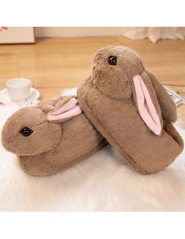 Pantufla conejito dama al mayoreo ofrece LHESH - ID 43231 café