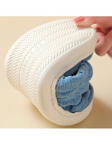 Pantufla dama al mayoreo ofrece LHESH - ID 40854 blanco, azul y amarillo