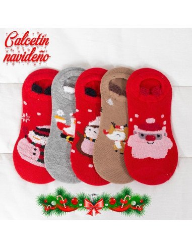 CALCETIN NAVIDEÑO NIÑO 8-12 AÑOS PAQ 12 PARES MIN-TIN