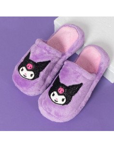 PANTUFLA CROCK DAMA HELLO KITTY NEGRA BRILLOS SLIPPER