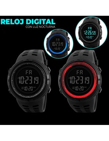 Reloj de pulsera sport al mayoreo ofrece LHESH – ID 41494 rojo, negro y azul