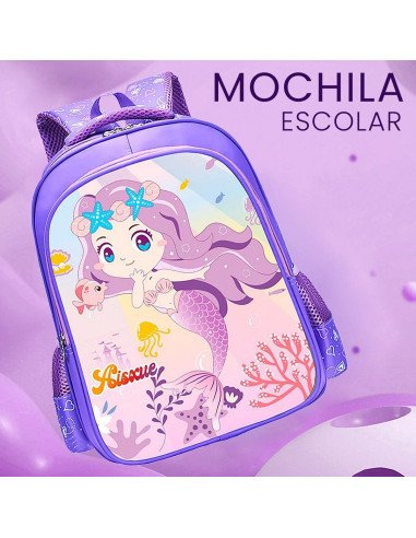 Mochila Escolar de sirena importada al mayoreo en LHESH