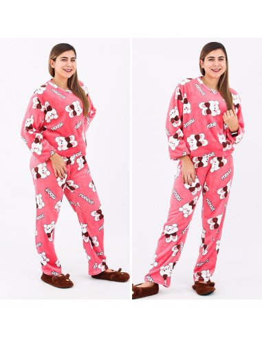Pijama peluche para dama al mayoreo en LHESH