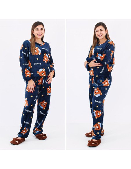 Pijama peluche para dama al mayoreo en LHESH