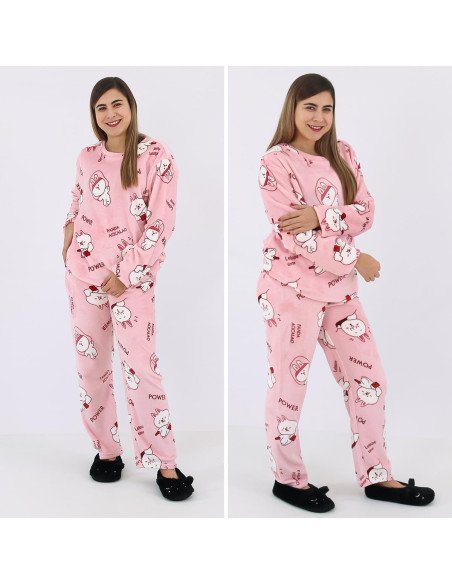 Pijama peluche para dama al mayoreo en LHESH