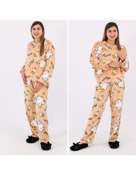 Pijama peluche para dama al mayoreo en LHESH