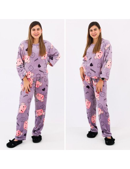 Pijama peluche para dama al mayoreo en LHESH