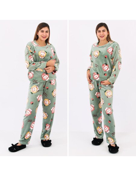 Pijama peluche para dama al mayoreo en LHESH