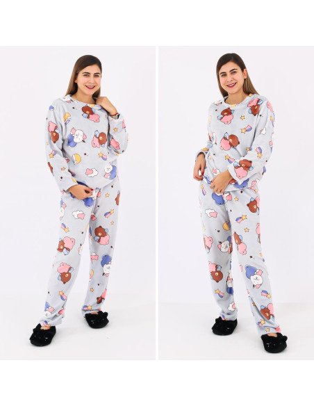 Pijama peluche para dama al mayoreo en LHESH