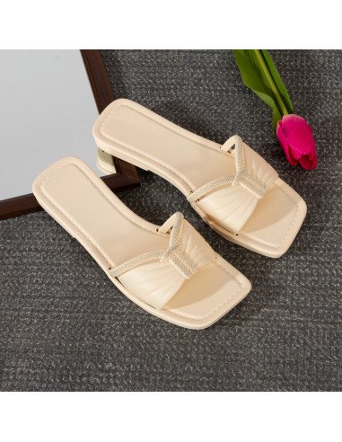 sandalias al mayoreo ofrece LHESH – ID 43423 blanca con lazo