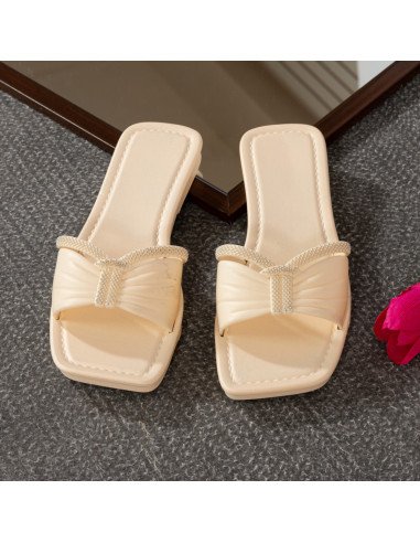 sandalias al mayoreo ofrece LHESH – ID 43423 blanca con lazo