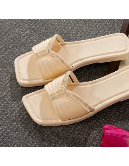 sandalias al mayoreo ofrece LHESH – ID 43423 blanca con lazo