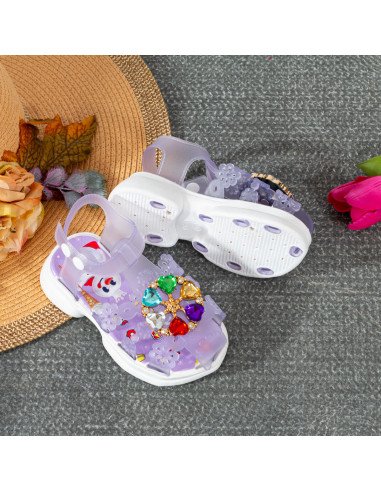 Mayoreo de Sandalias para niñas, disponibles en LHESH – Compra Exclusiva - ID 43449 morado