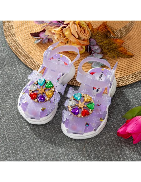 Mayoreo de Sandalias para niñas, disponibles en LHESH – Compra Exclusiva - ID 43454 morado