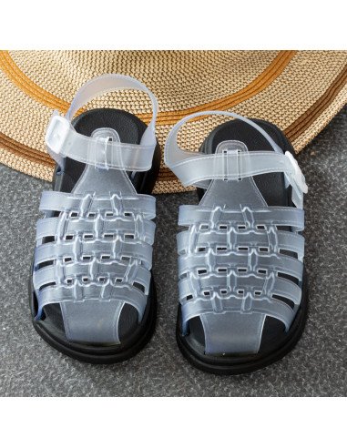 Mayoreo sandalias modernas, sólo en LHESH - Perfectas para ventas - ID 43437 negro/transp