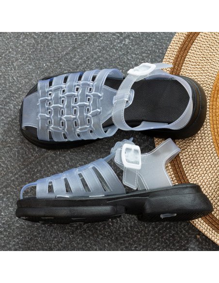 Mayoreo sandalias modernas, sólo en LHESH - Perfectas para ventas - ID 43437 negro/transp