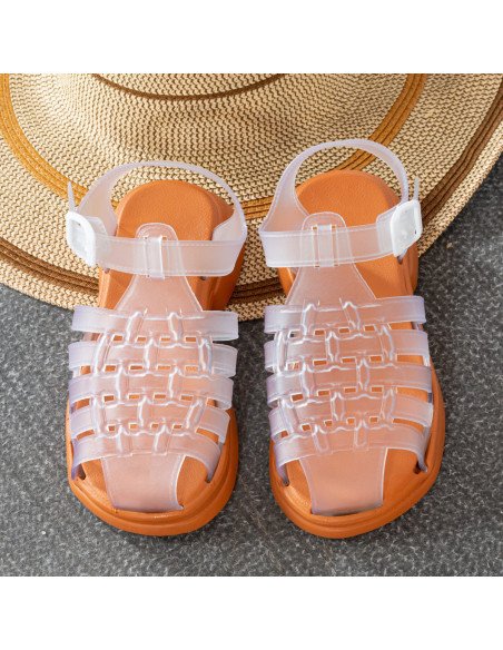 Mayoreo sandalias para dama, prácticas y disponibles en LHESH - Compra al por mayor - ID 43440 naranja/transp