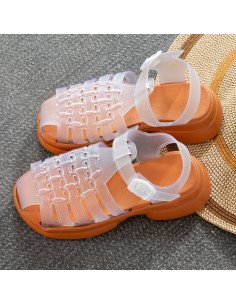 Mayoreo sandalias para dama, prácticas y disponibles en LHESH - Compra al por mayor - ID 43440 naranja/transp 2