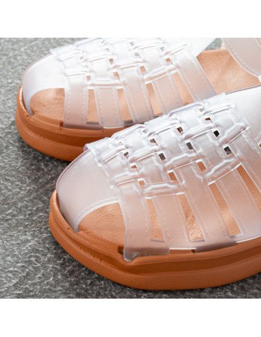 Mayoreo sandalias para dama, prácticas y disponibles en LHESH - Compra al por mayor - ID 43440 naranja/transp