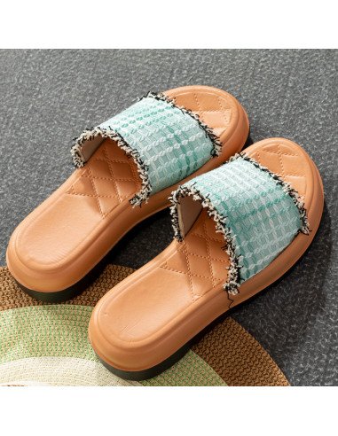 Mayoreo sandalias para dama, tejidas y exclusivas en LHESH - ID 43517 azul