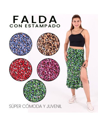 Falda estamapda para dama 10 piezas unitalla SK30 Moda lider ID 44984