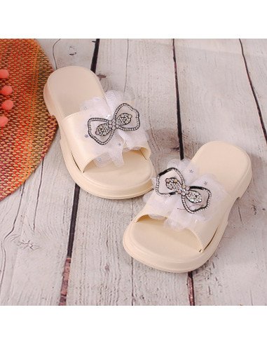 Sandalias con moño para niña al mayoreo en LHESH